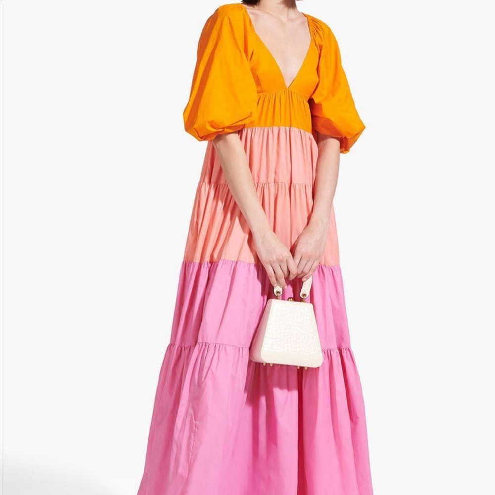 STAUD Meadow Colorblock Maxi Dress in XS NWT